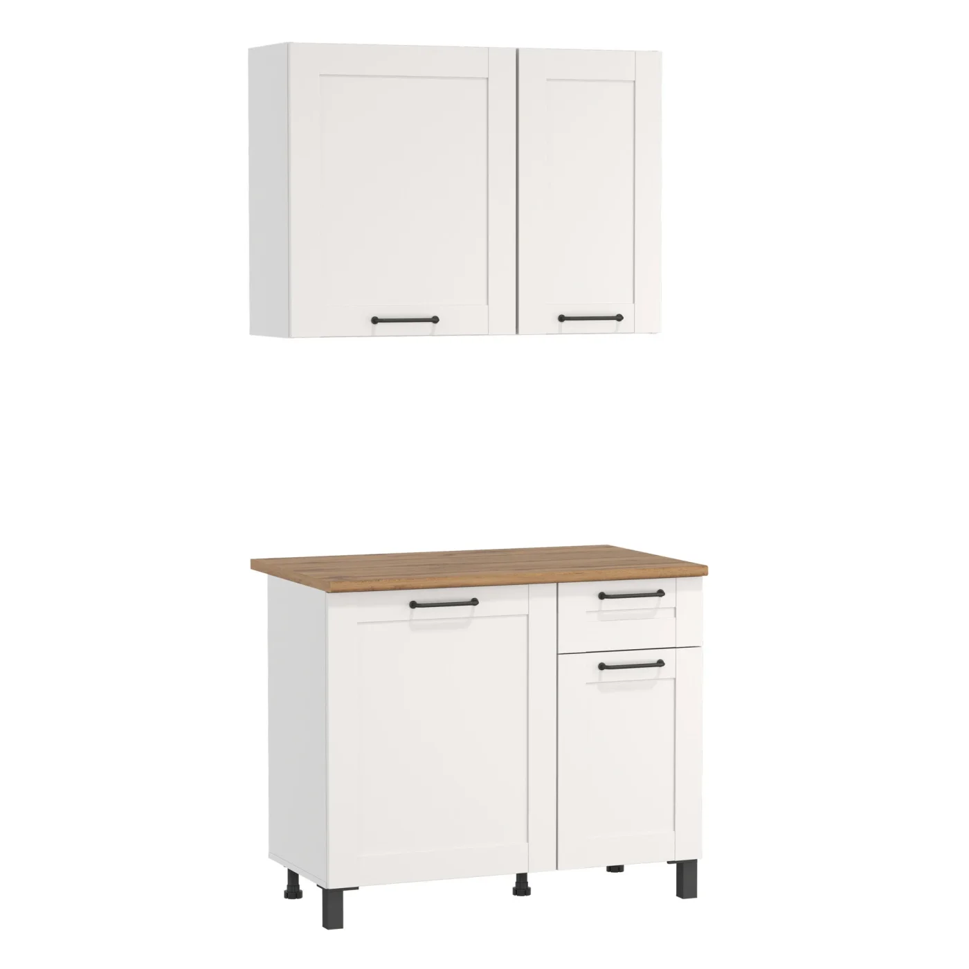Кухонный гарнитур Аризона 2,2м МДФ/ЛДСП белый со столешницей